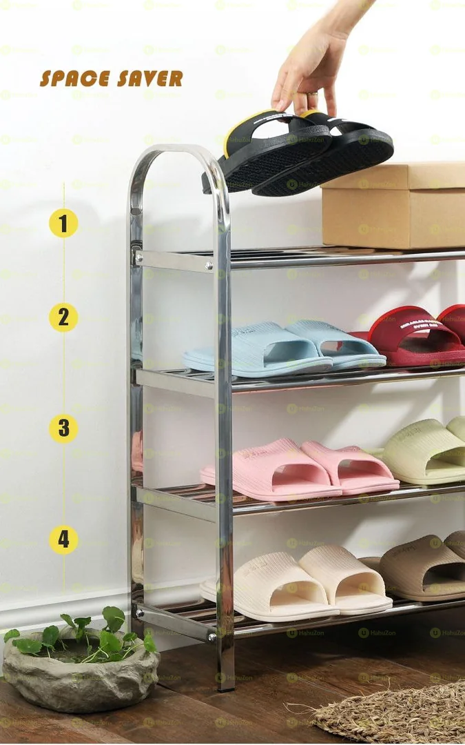 4 layer Stainless Steel Shoes Rack