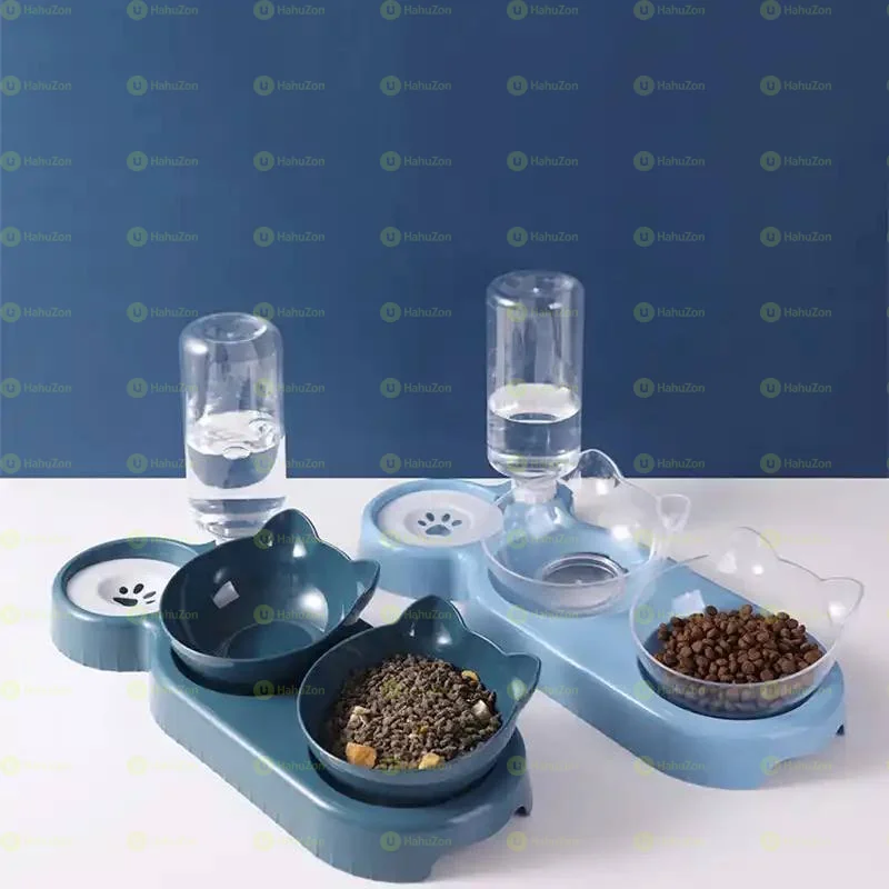 Pet Bowl 3-In-1 Automatic Feeder Dispenser Dog Cat Food Bowl