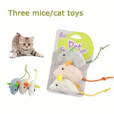 3 pcs Cat Mouse Toy