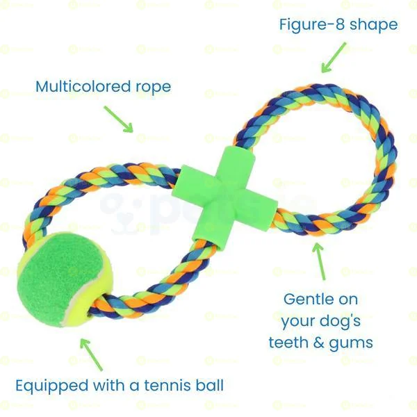 8 Rope Tug and Ball Dog Toy