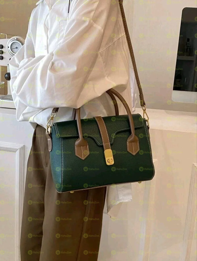 Casual Litchi Embossed Square Bag