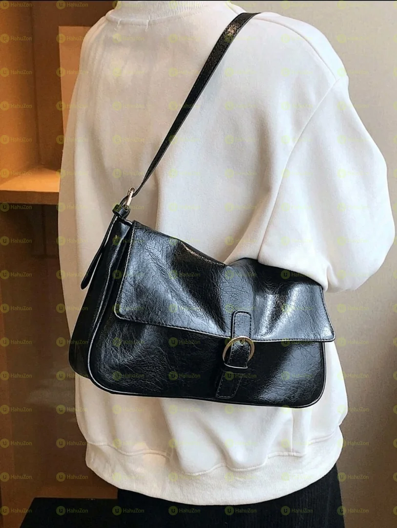 Buckle Decor Flap Hobo Bag