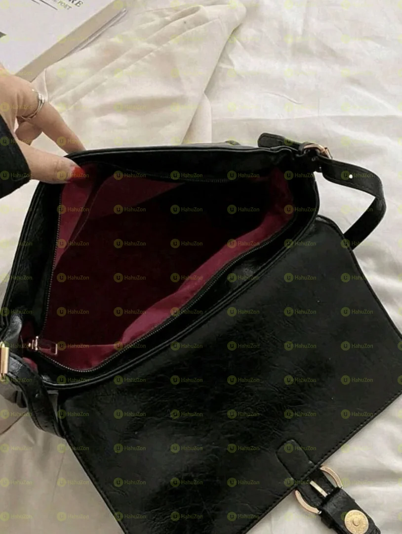 Buckle Decor Flap Hobo Bag