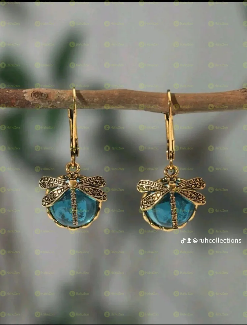 Flower and Dragonfly Earings