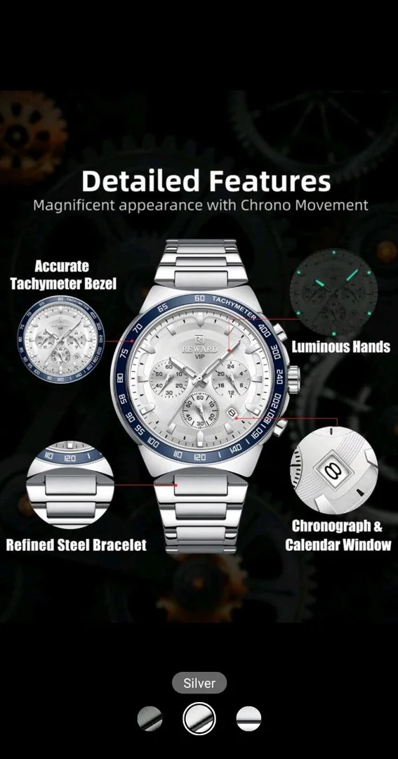 Reward Men's 3-Eye Analog Watch