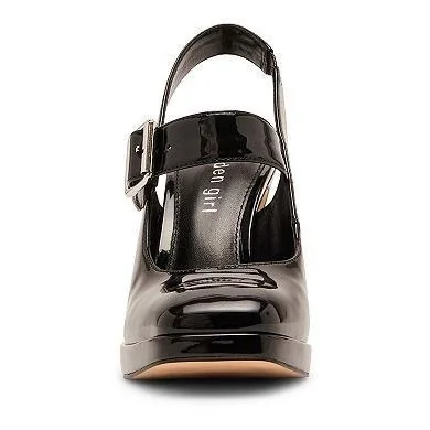 Vintage Black Chunky Heel