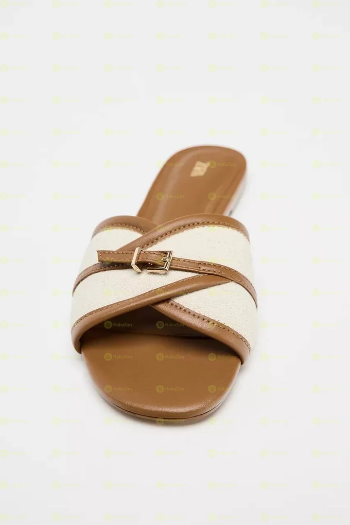 Zara Buckled Fabric Women's Flat