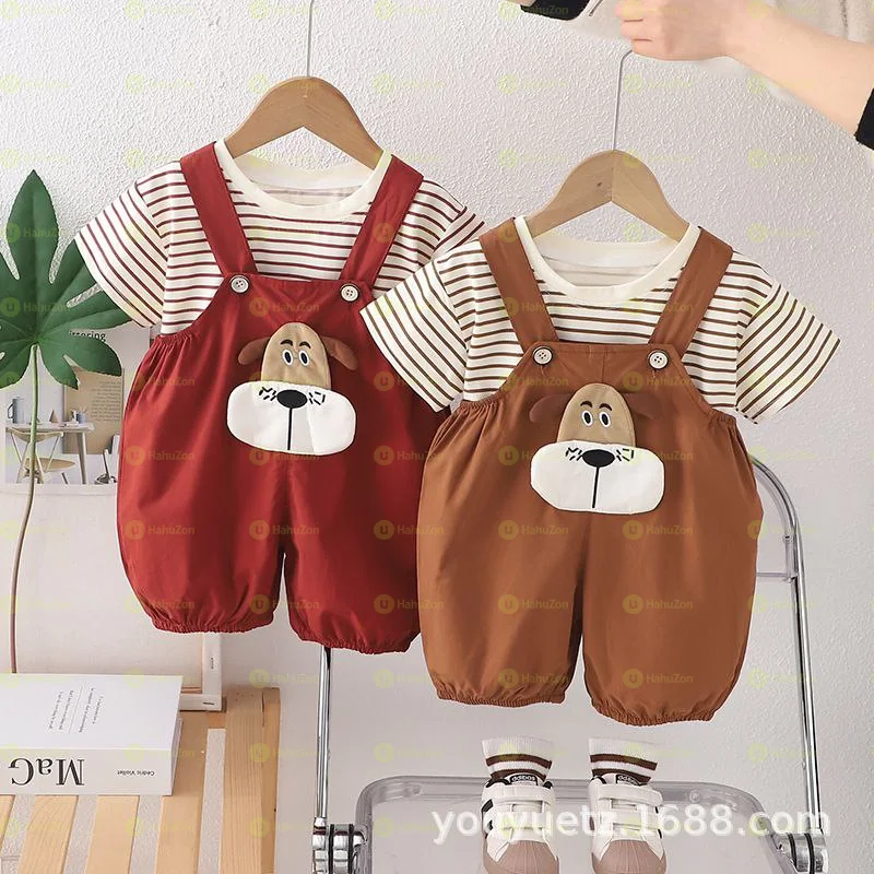 Unisex Short Overall And Tshirt Set