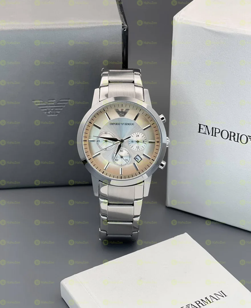Emporio Armani Classic Round Quartz Golden Dial Men's Watch