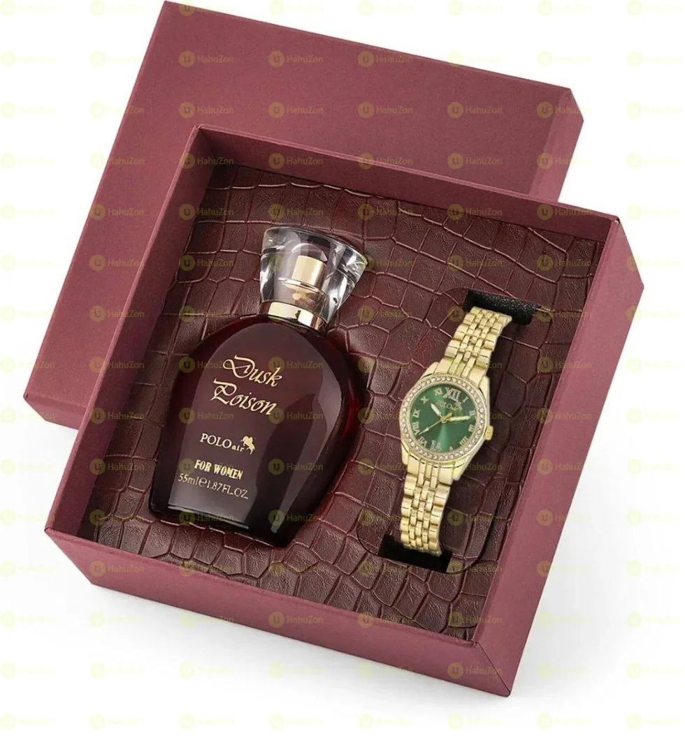 Women's Wristwatch and 55 Ml Perfume Set Gift Box Combination