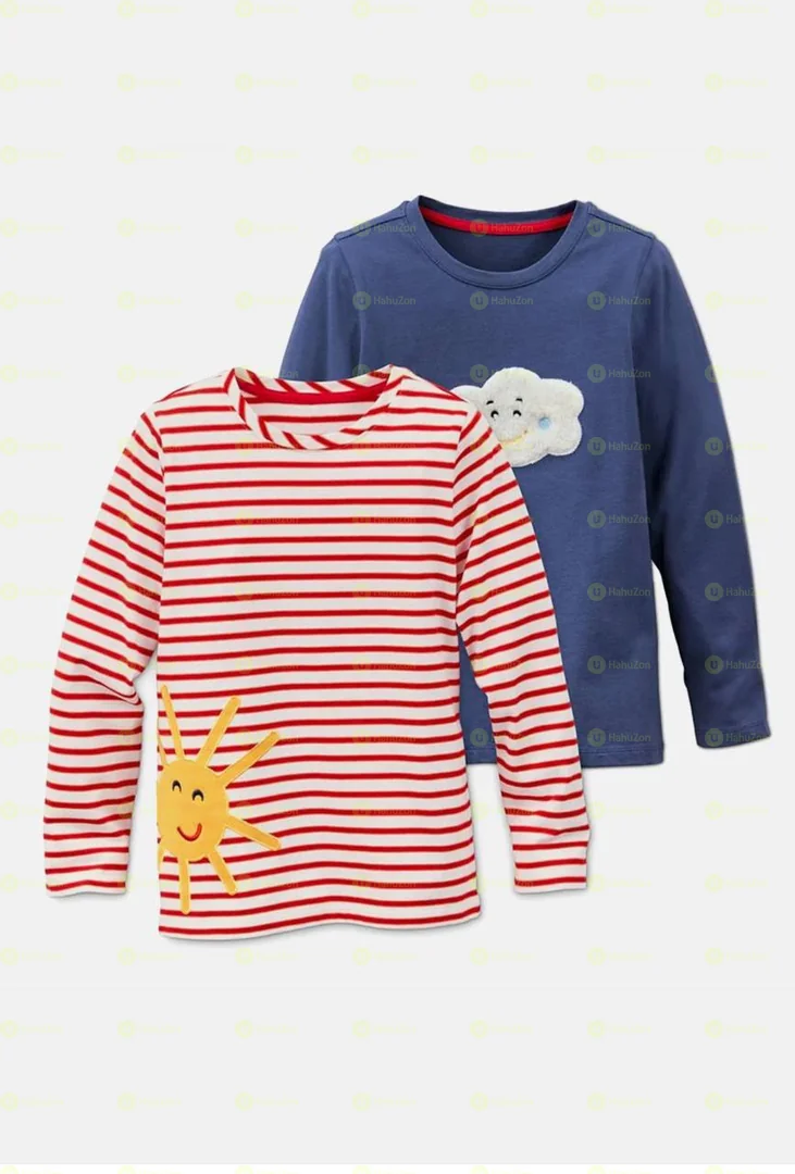 Tchibo Kids 2pc Crew Neck Long sleeve Top Brand Tchibo