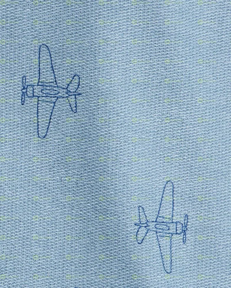 Carter's baby Boy Airplane French Terry Long-Sleeve Tee & Pant Set