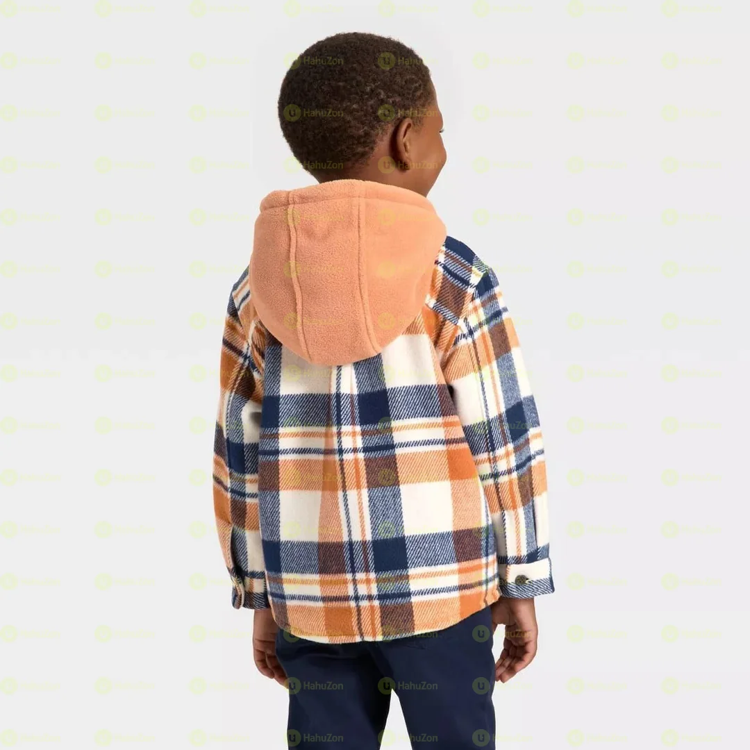 Toddler Boys' Long Sleeve Flannel Hoodie Jacket