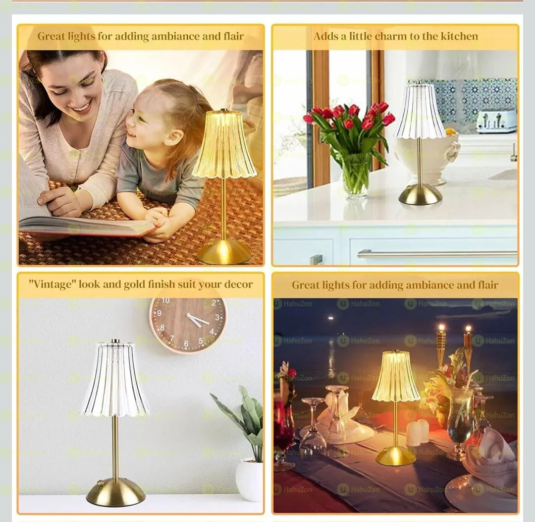 Cordless, Rechargeable Led Crystal Table Lamp