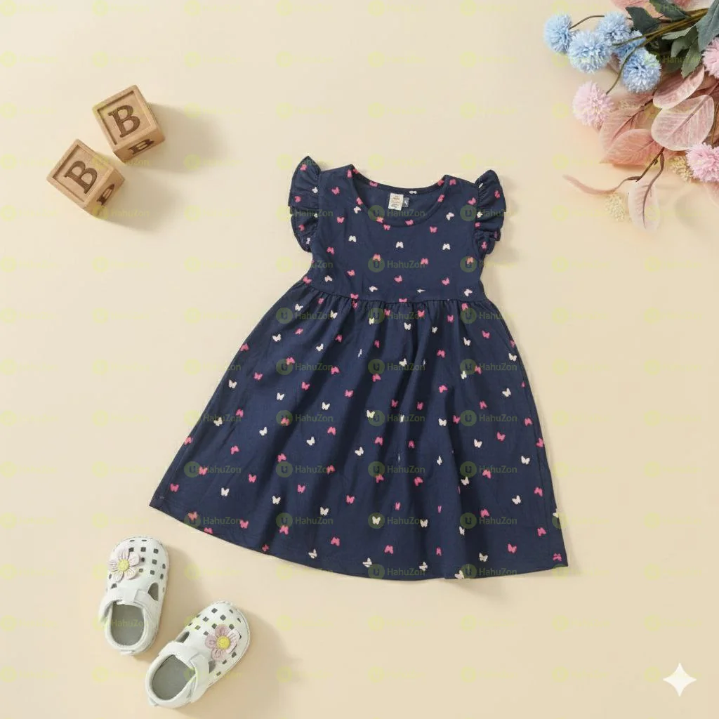 Toddler Girls Butterfly Printed Cute Dress