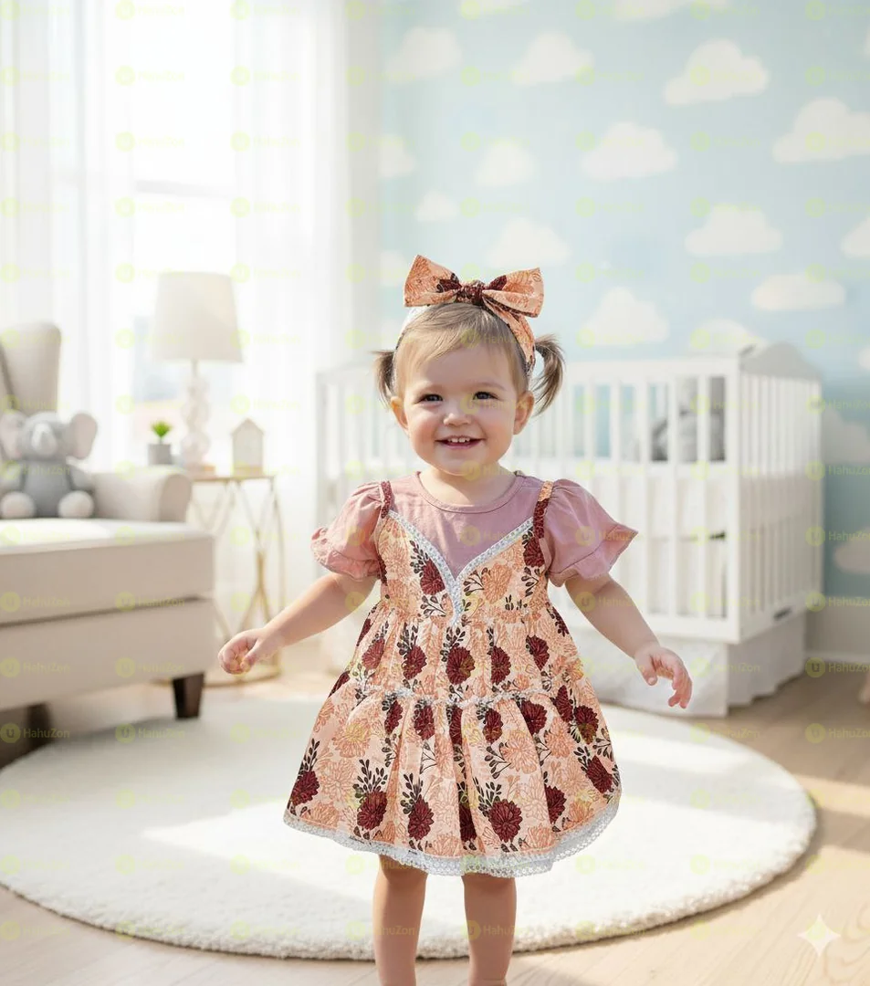 Baby Girl Floral Dress With Headband