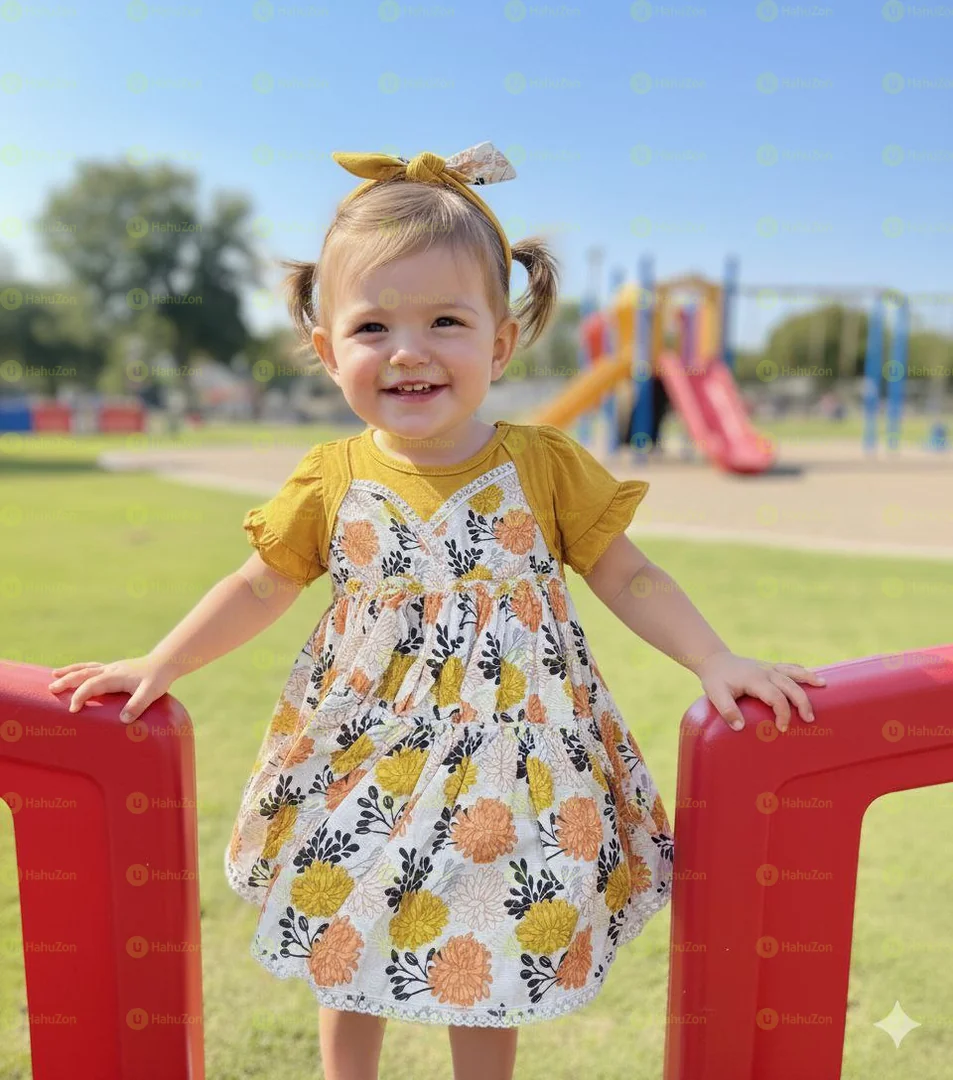 Baby Girl Floral Dress With Headband