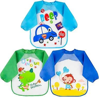 Waterproof Washable Long-Sleeve Baby Bibs