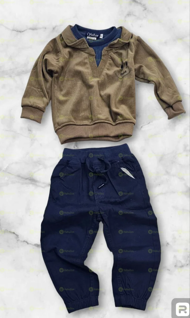 2 Piece Set Winter Hoodie and Khaki Pant