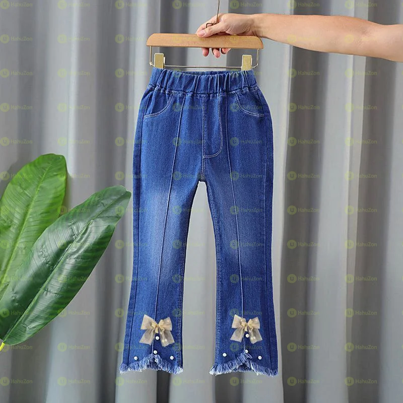 Toddler Girls Floral Denim Jeans