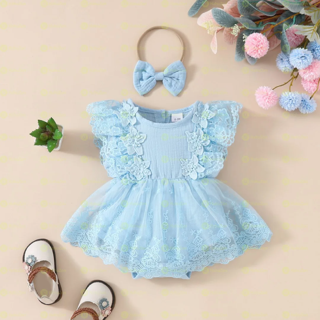 Babygirl Two Piece Set Cute Onesie and Headband Set