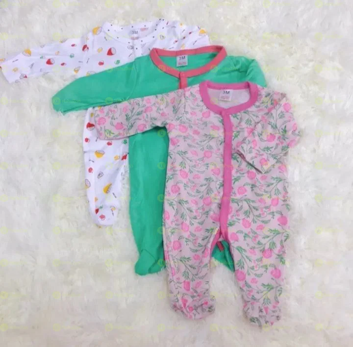 3Pcs Newborn Baby Foot Wrapped Jumpsuit