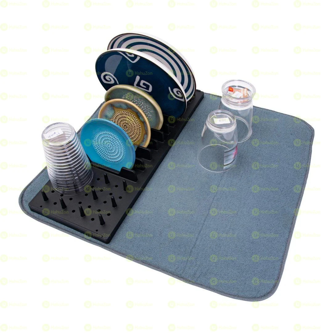 Dish Drying Rack With a Drying Mat