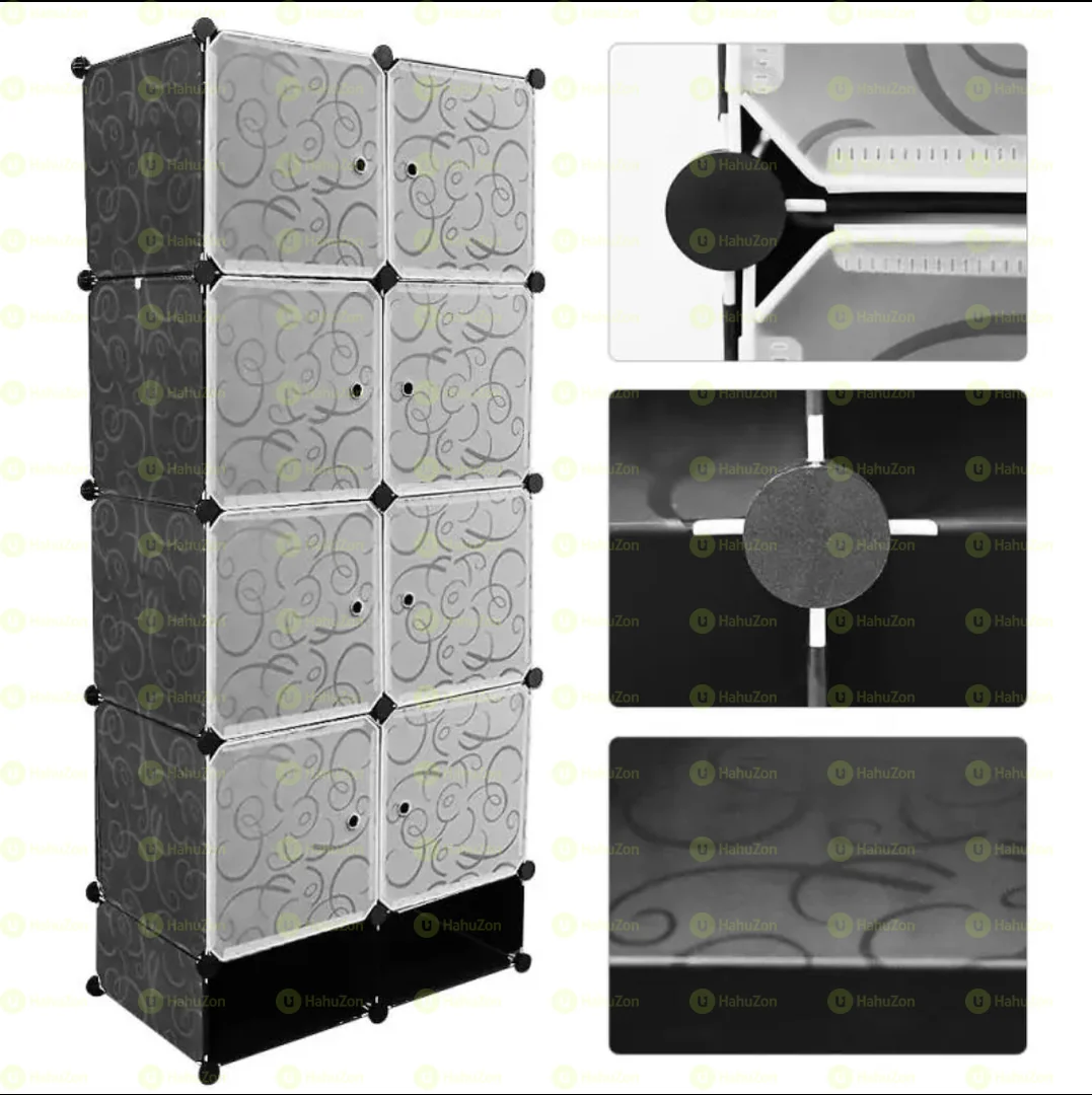 Plastic And Metal Cubic Cloth Cabinet