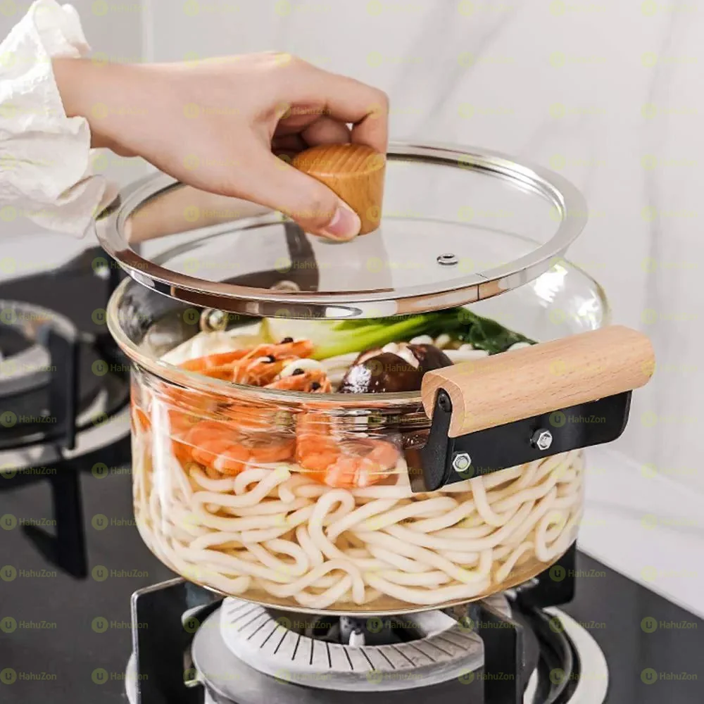 ከፍተኛ ሙቀት ከሚቋቋም ብርጭቆ የተሰራ ድስት