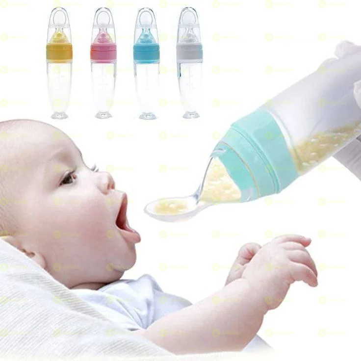 Baby Feeding Bottle Spoon With Container Baby Food Feeder