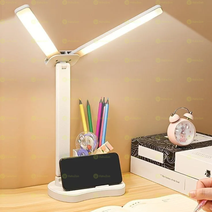 1Pc Led Double Head Portable Desk Lamp