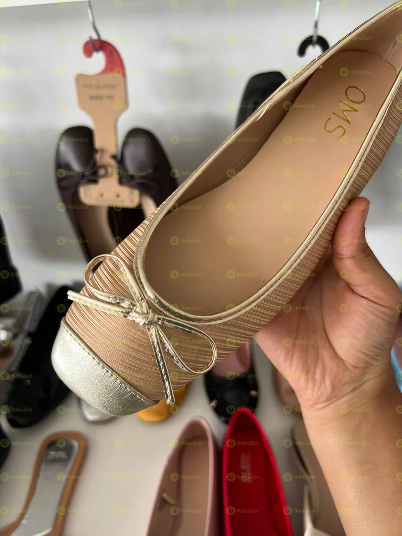 Gold-Tone Metallic Ballet Women's Flat