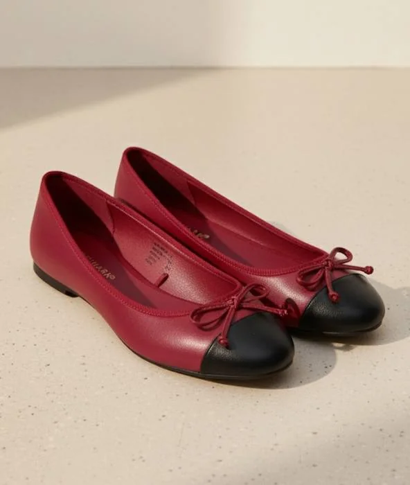 Primark Paneled Bow Ballerina Women's Flat