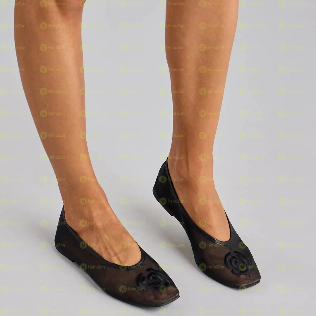 Max Floral Embroidered Slip-On Ballerina Women's Shoes