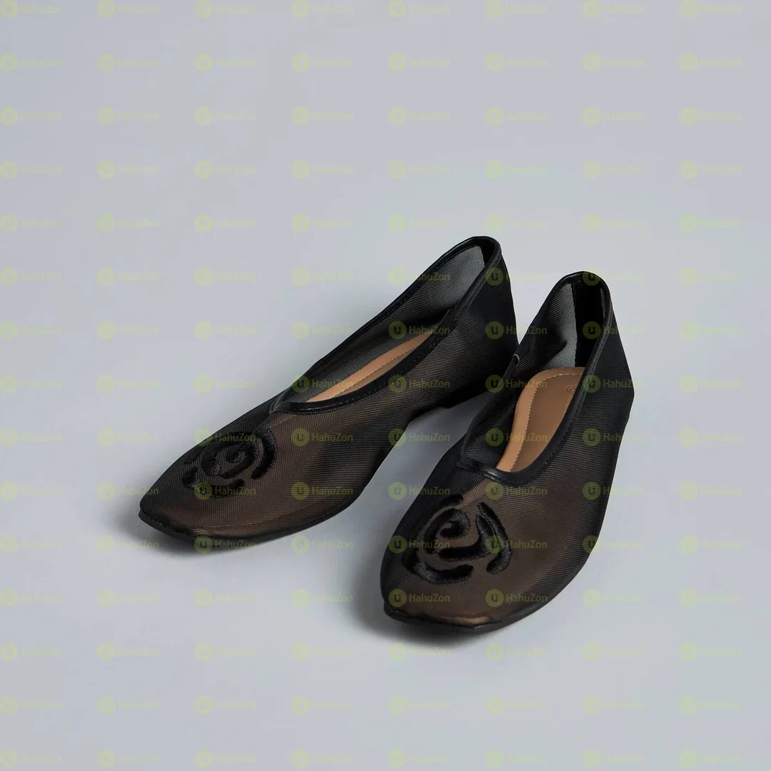 Max Floral Embroidered Slip-On Ballerina Women's Shoes