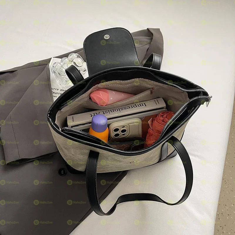 Structured Tote With Flap Closure