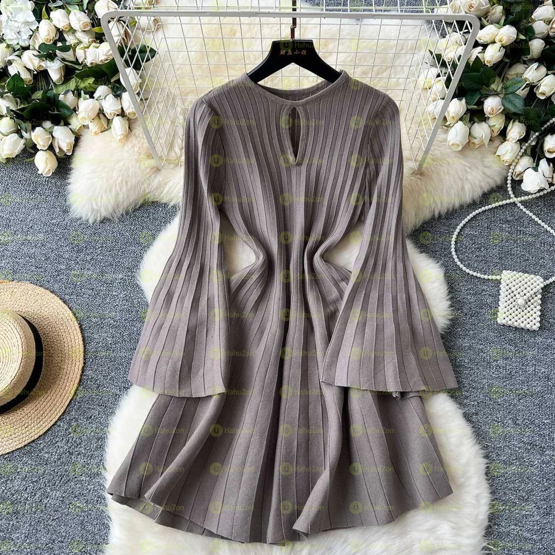 Agnes Pleated Knit Dress