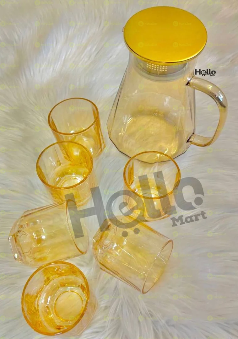 የውሃ እንዲሁም ፈሳሽ መጠጦች ማቅረቢያ ጆግ ከነመጠጫው ብርጭቆ