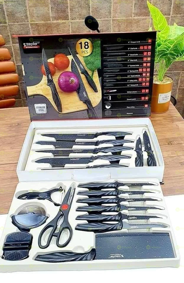 18pcs Stainless Steel Knife Set