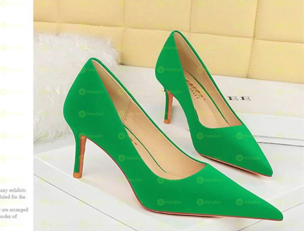 Beautiful Bigtree Green Heel Shoes