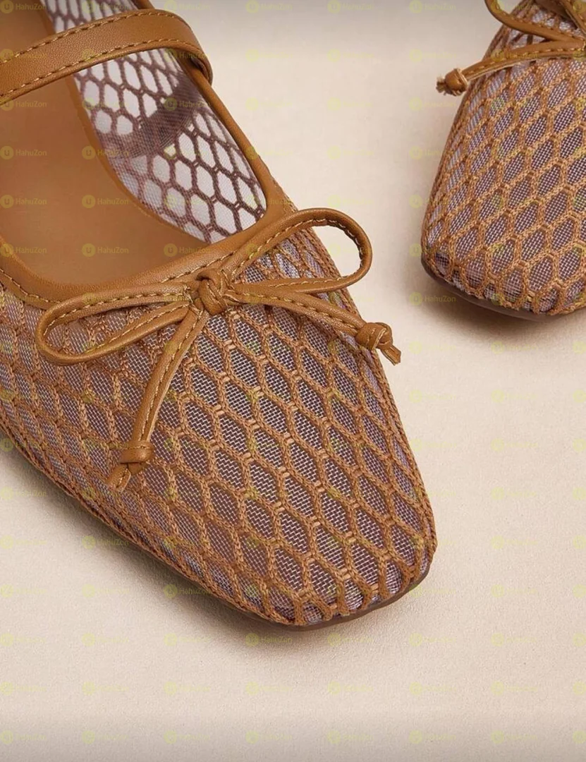 Bow Decor Hollow Design Mesh Flat