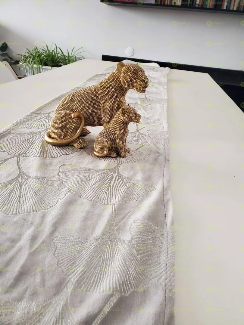 Golden 2 Cheetah Sitting Statue