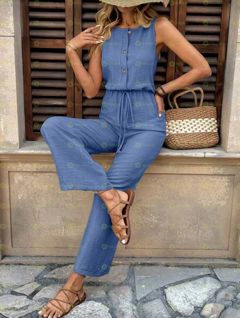 Casual Vacation Khaki Backless Romper With Ruffle Trim