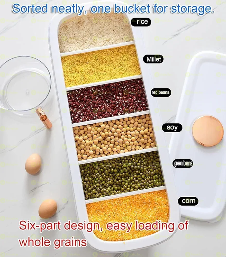 Clear Six-Grid Dry Food Dispenser