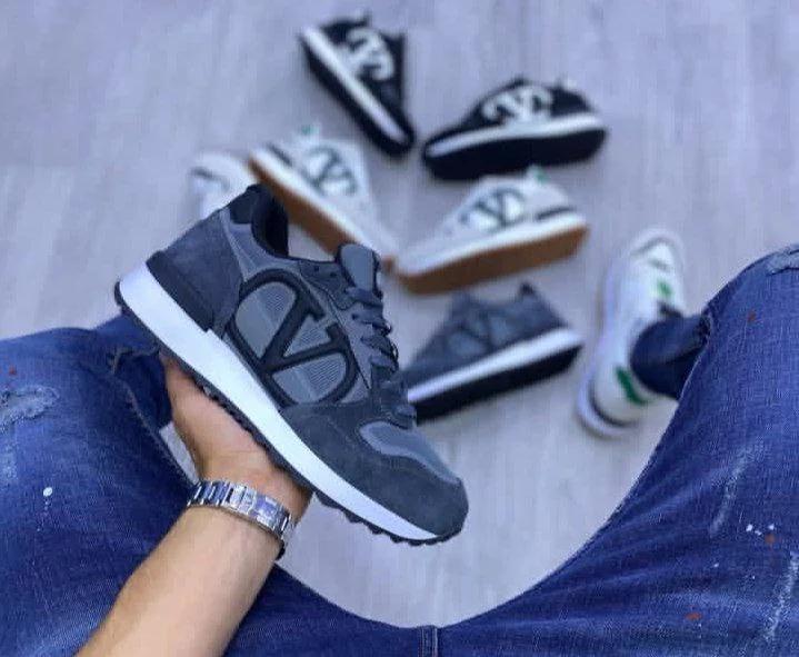 Valentino Garavani RockRunner Grey Camouflage Men's Shoes