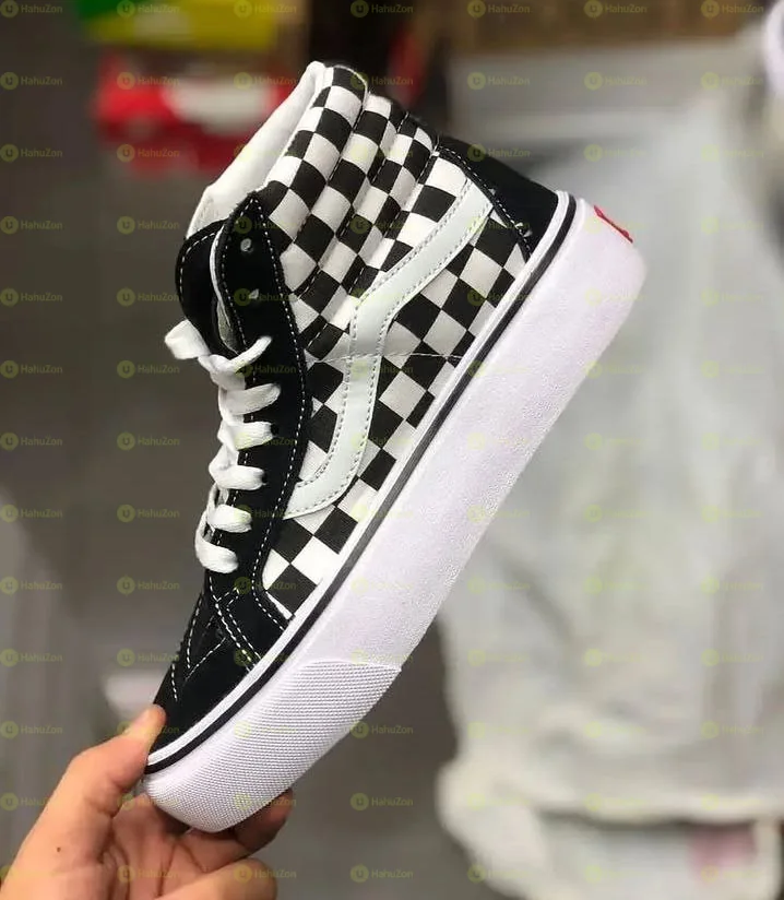 Vans SK8-Hi Platform 2 Checkered Black White Men's Shoes