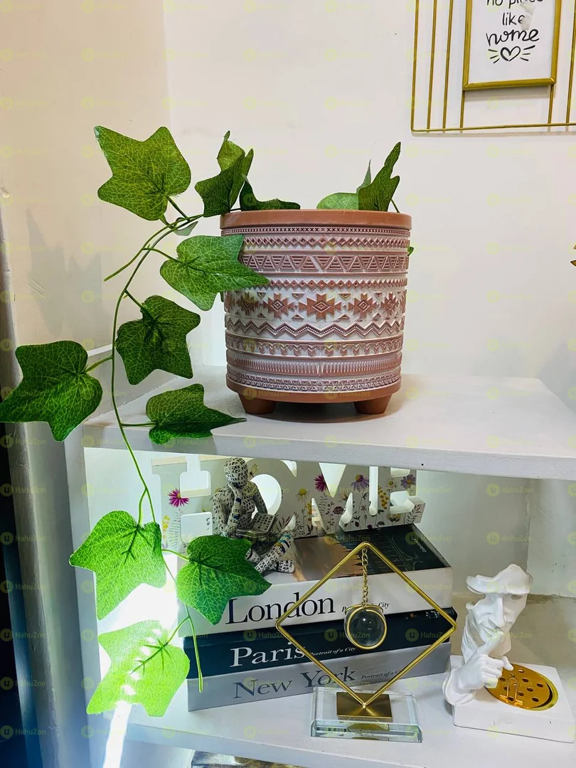 Artificial Heart Shaped Leaf With Patterned Pot