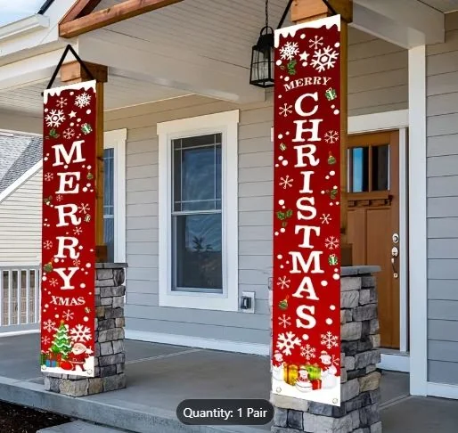 1 Pair Festive Christmas Door Hanging Banner