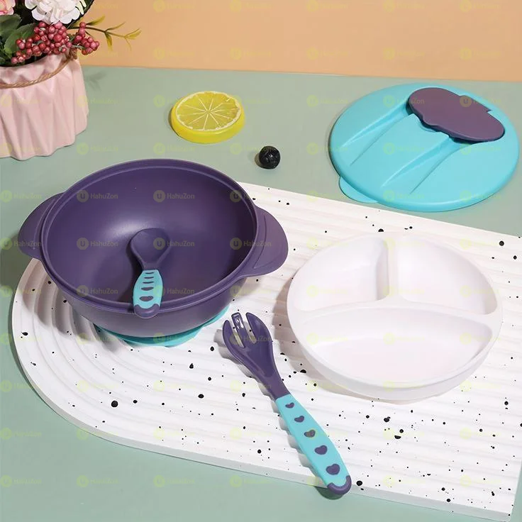 ባለ ሁለት ክፍል የልጆች መመገቢያ ሳህን