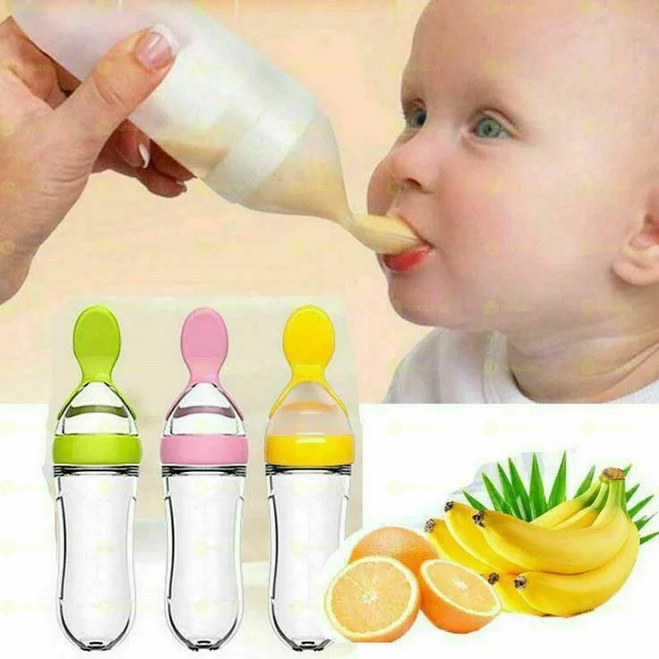 Baby Feeding Bottle Spoon with Container Baby Food Feeder